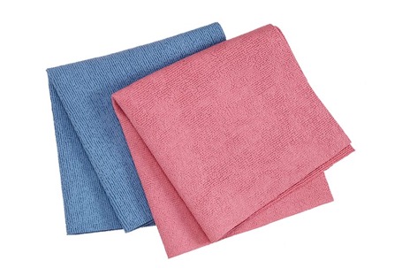 Stack of microfibre clothes